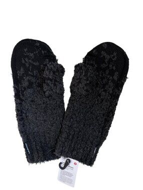NWT Lululemon Ombre Knit Textured Mittens (Black / Graphite Grey) - M/L